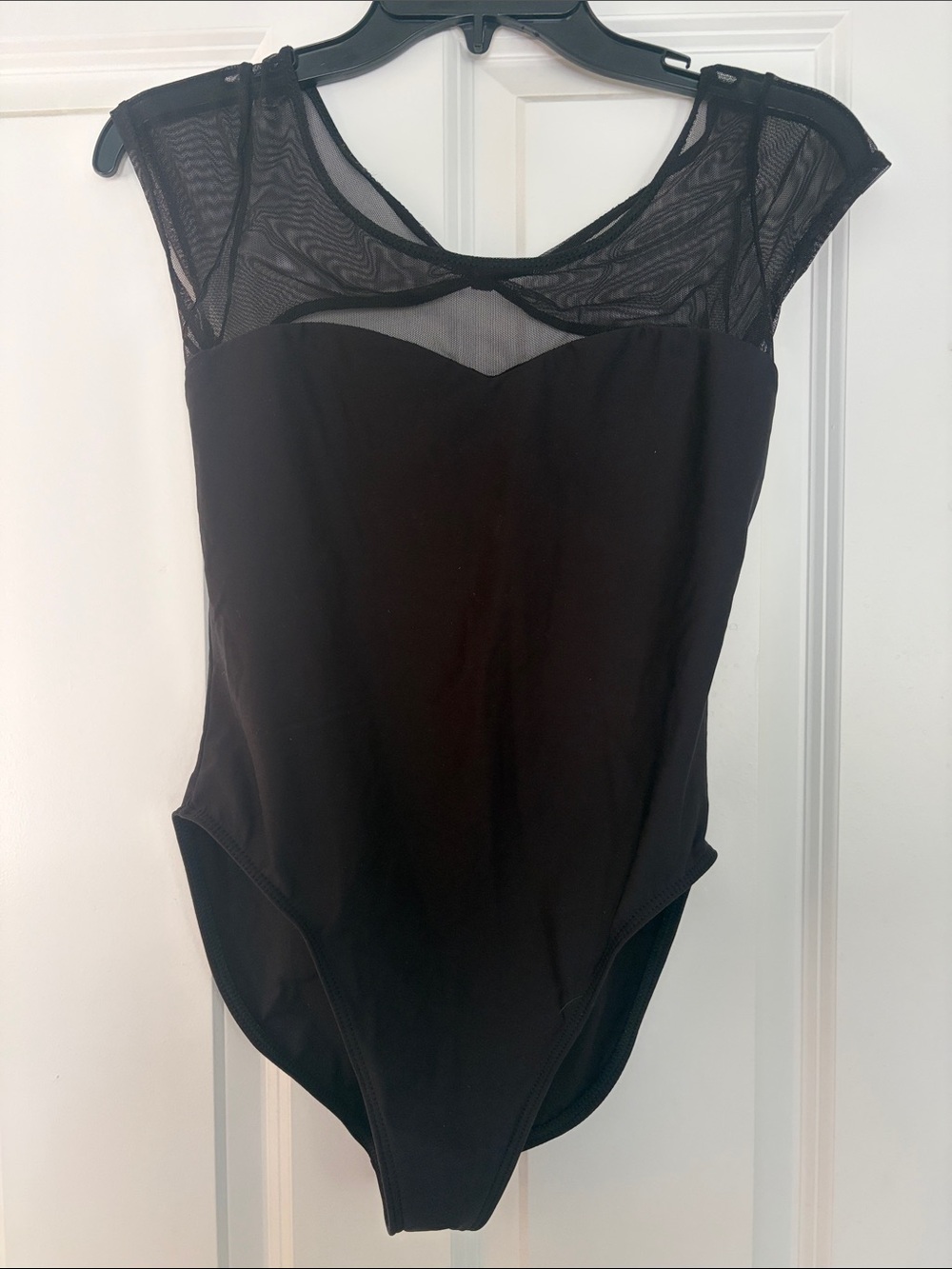 Motionwear Black Mesh Yoke Bodysuit
